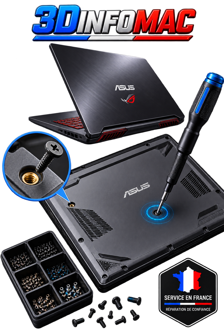 VIS DE PC PORTABLE ASUS DESSERRÉES OU MANQUANTES