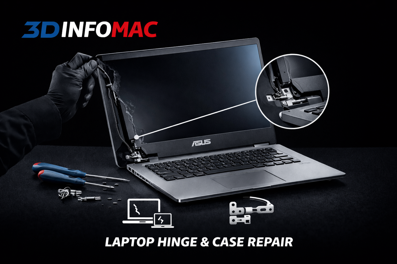 ASUS TUF A15 problème de la coque fissuré et détruite